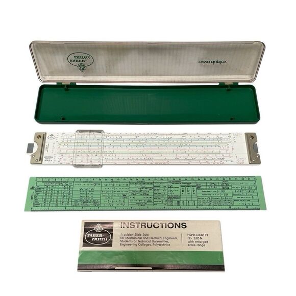 Faber-Castell 2/83N NOVO-Duplex Slide Rule w/Plastic Case & Manual Ships from US - Picture 1 of 7
